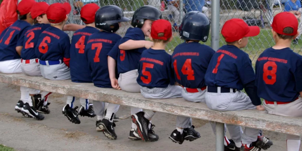 Hamilton kids baseball team wearing custom clothing